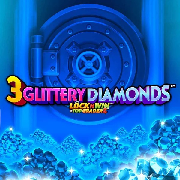 3 Glittery Diamonds online game logo by PearFiction Studios on lizaroocasino-fr.com
